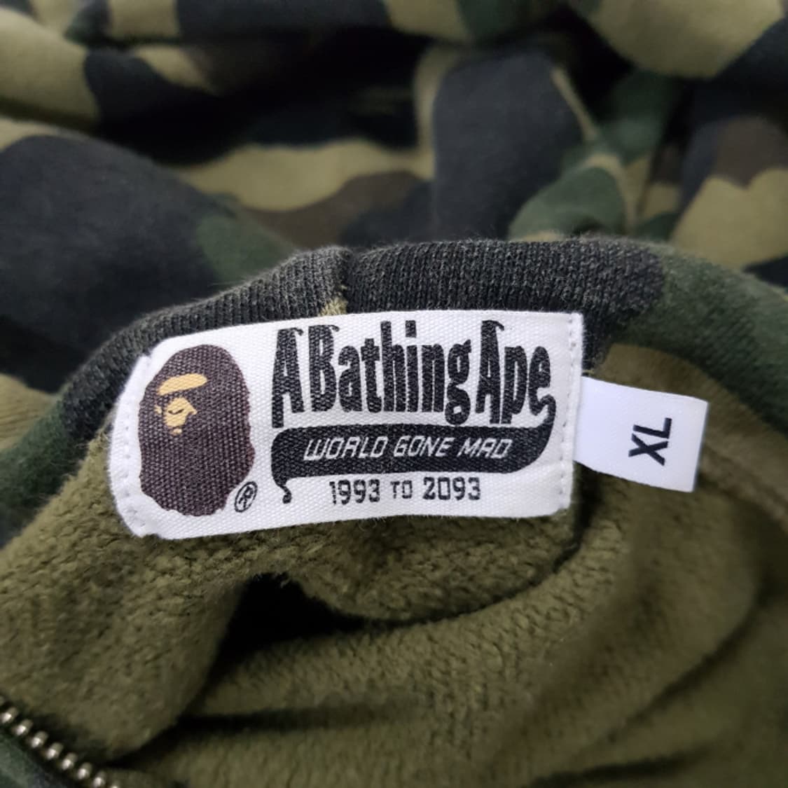 정품)베이프 카모 샤크 후드집업 XL 녹계 상품이미지7