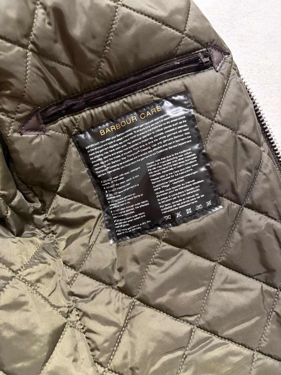 [M] 바버 인터내셔널 왁스드 듀크 자켓 (올리브) 택채 새상품 상품이미지4