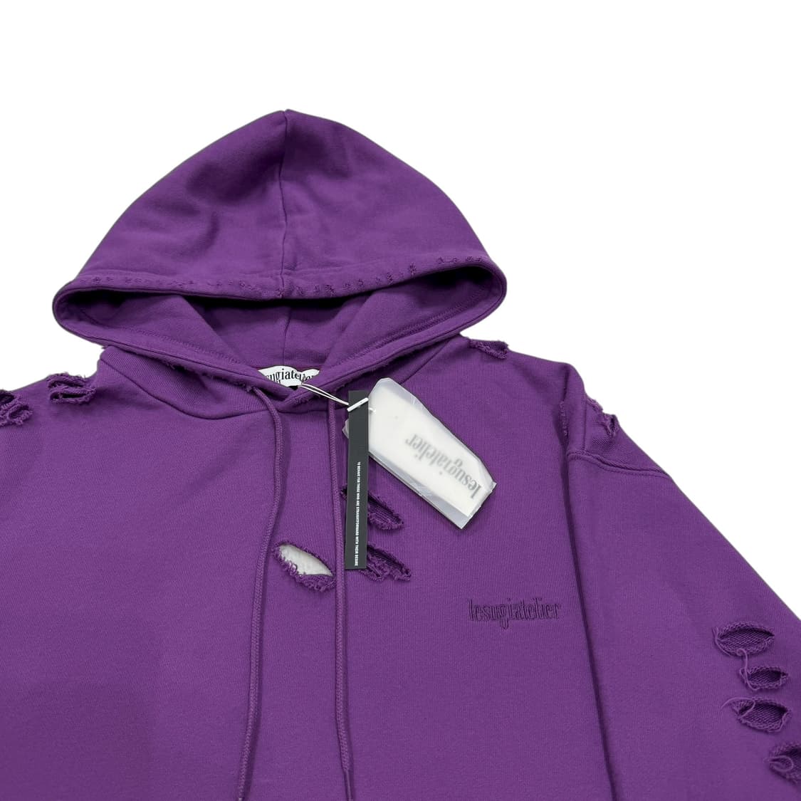 르수기아뜰리에 데미지 디테일 퍼플 스웻 후드티 2 상품이미지2