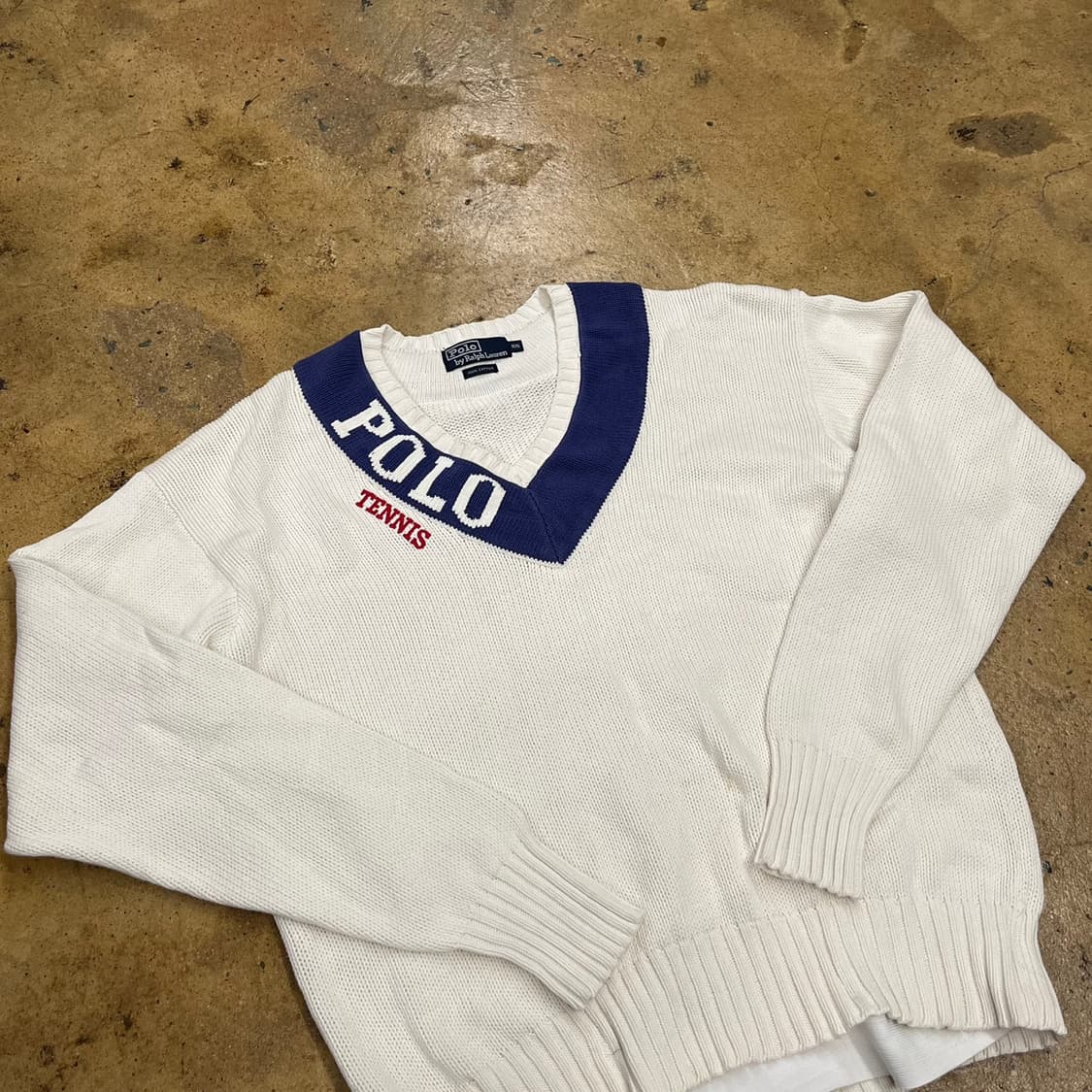 [정품/105] 폴로 랄프로렌 테니스 크리켓 브이넥 니트 b8 상품이미지1