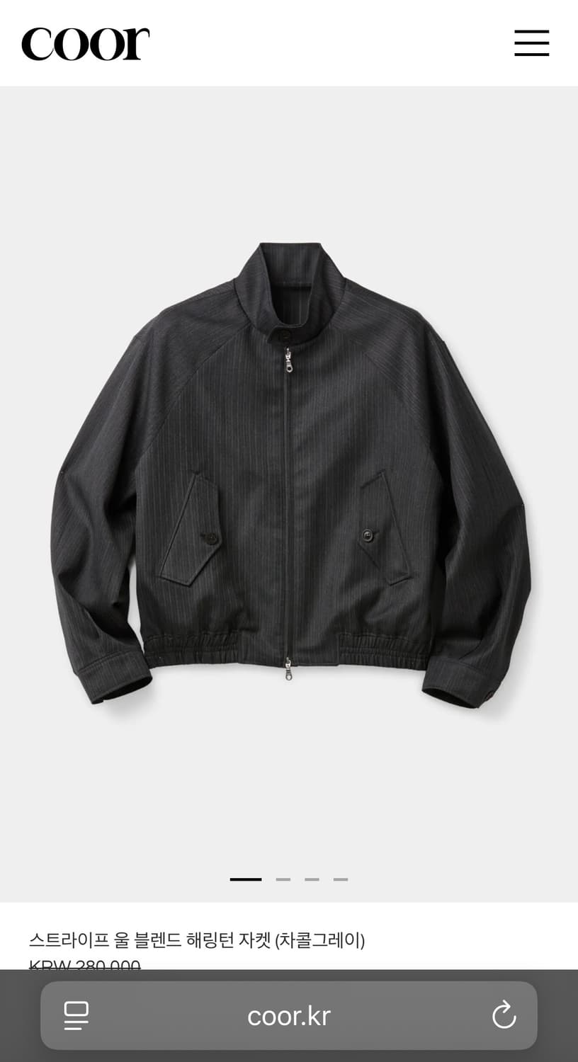 쿠어 스트라이프 울 블렌드 해링턴 자켓 상품이미지3