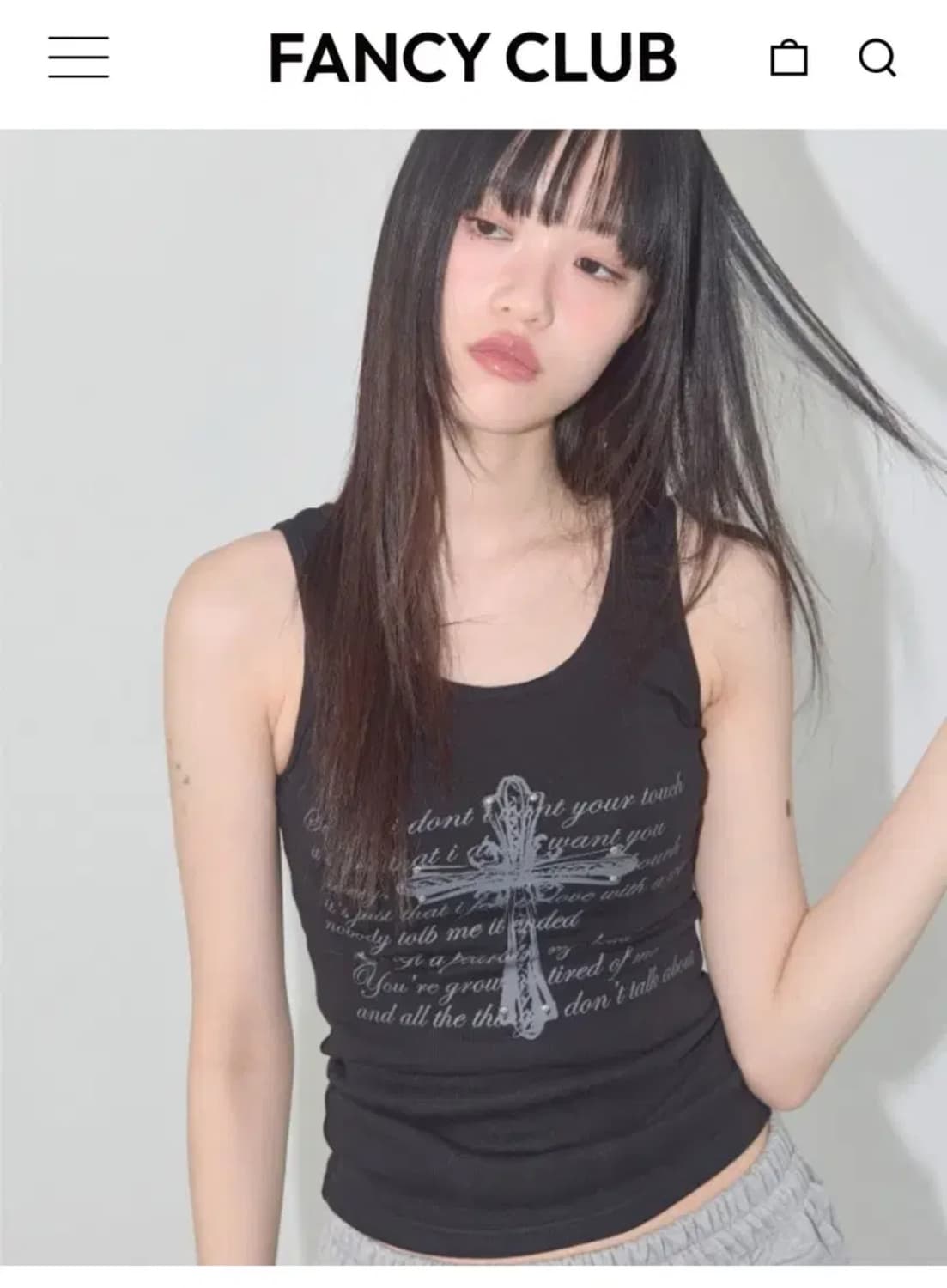 팬시클럽 슬리브리스 민소매 블랙 상품이미지1