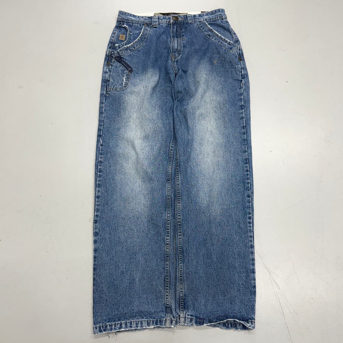 힙합 올드스쿨 워싱 데님팬츠 상품이미지2