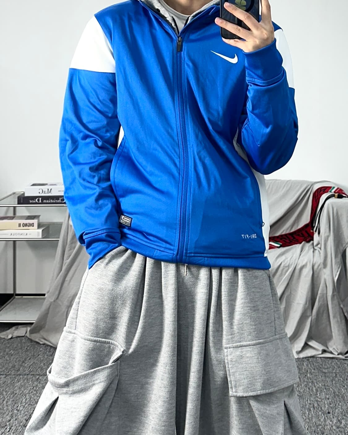나이키 블루 화이트 트랙탑 져지 S 상품이미지3