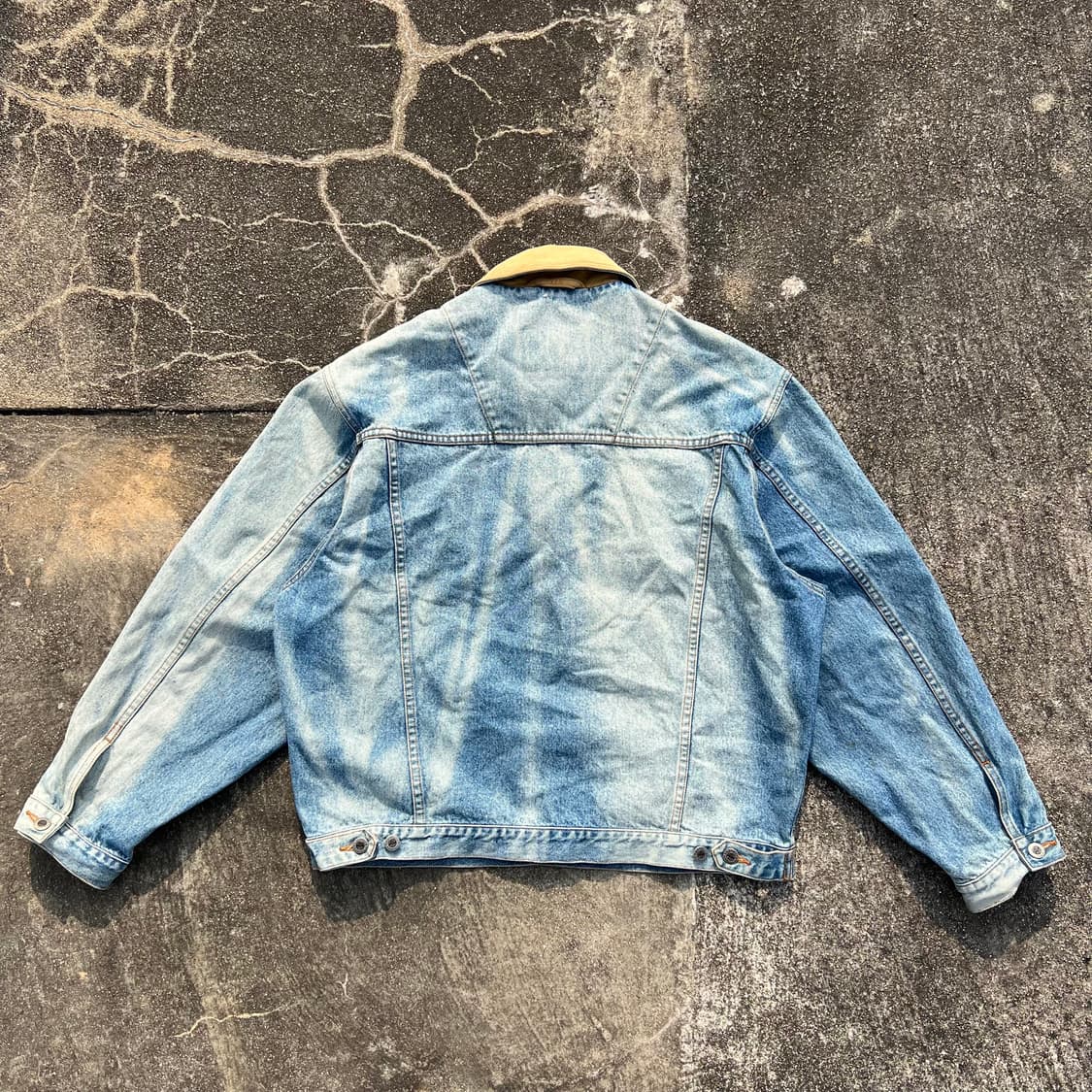 90‘s 팀버랜드 레더 칼라 데님 트러커 자켓 상품이미지6