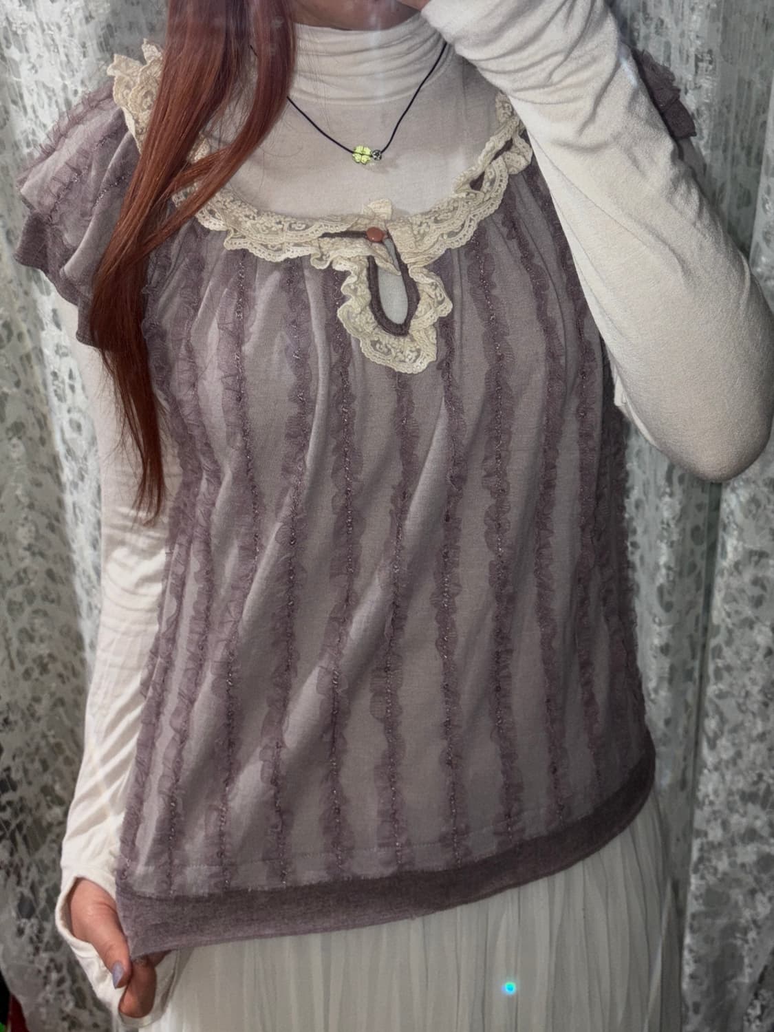Purple lace top 상품이미지5
