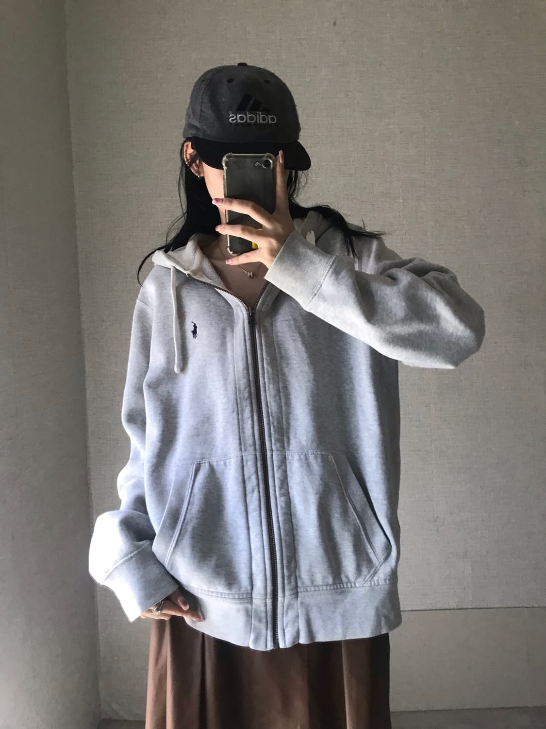 폴로 그레이 후드집업 상품이미지3