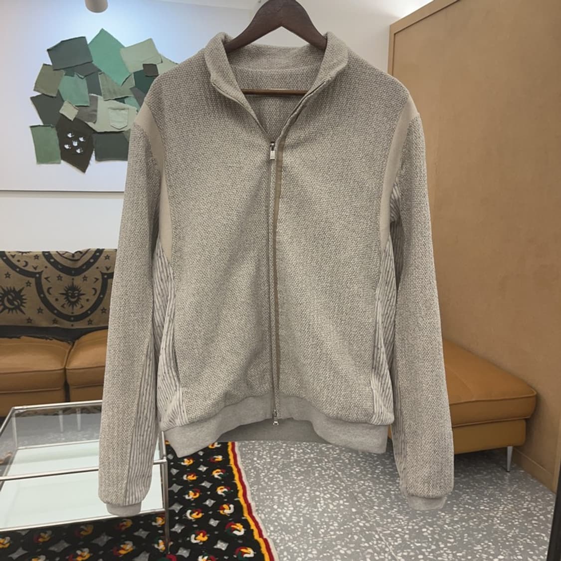 엑슬림 xlim ep6 유니트 트위드 니트 져지 집업 자켓 C07450 상품이미지3