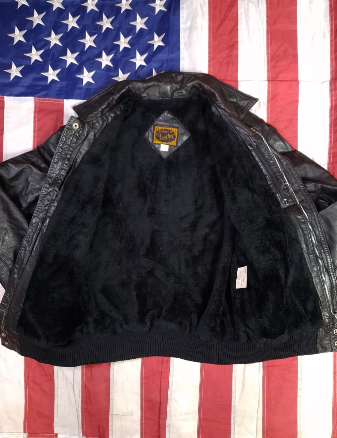 80's 일본판 빈티지 리얼레더 A-2 TYPE 항공자켓 상품이미지8