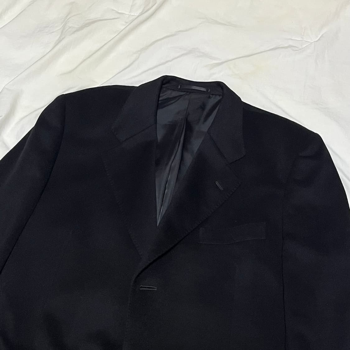 빈티지 ) 퓨어캐시미어 블랙 롱코트 상품이미지1