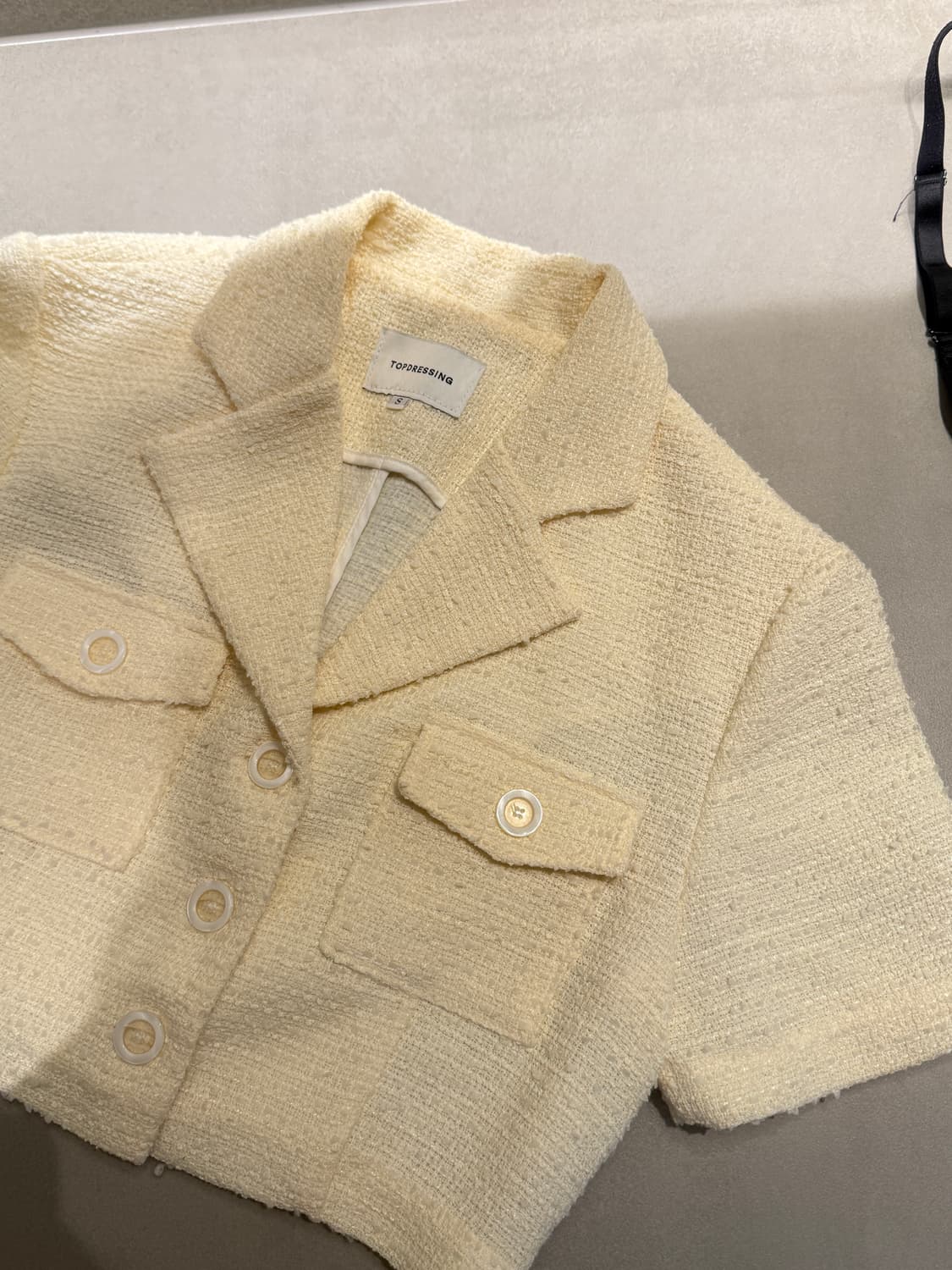 에이블리 탑드레싱 크롭 트위드 반팔자켓 상품이미지3