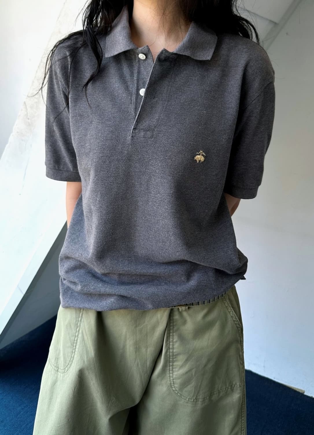 Cotton logo stitch pique shirt 상품이미지6
