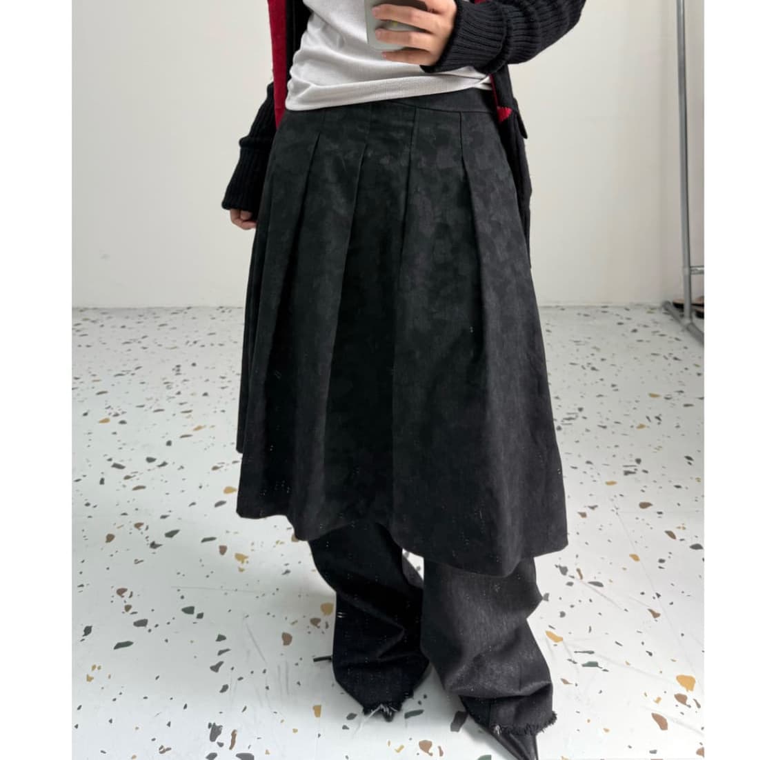 유니클로 카모플라쥬 미디플리츠스커트 상품이미지5