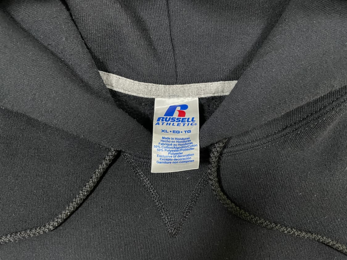 110) 00's 러셀 빅프린팅 V스티치 후드티 상품이미지4