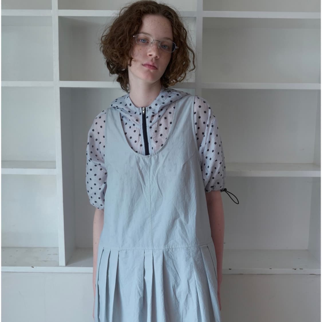 노컨텐츠 도트 하프 후드 점퍼 상품이미지3