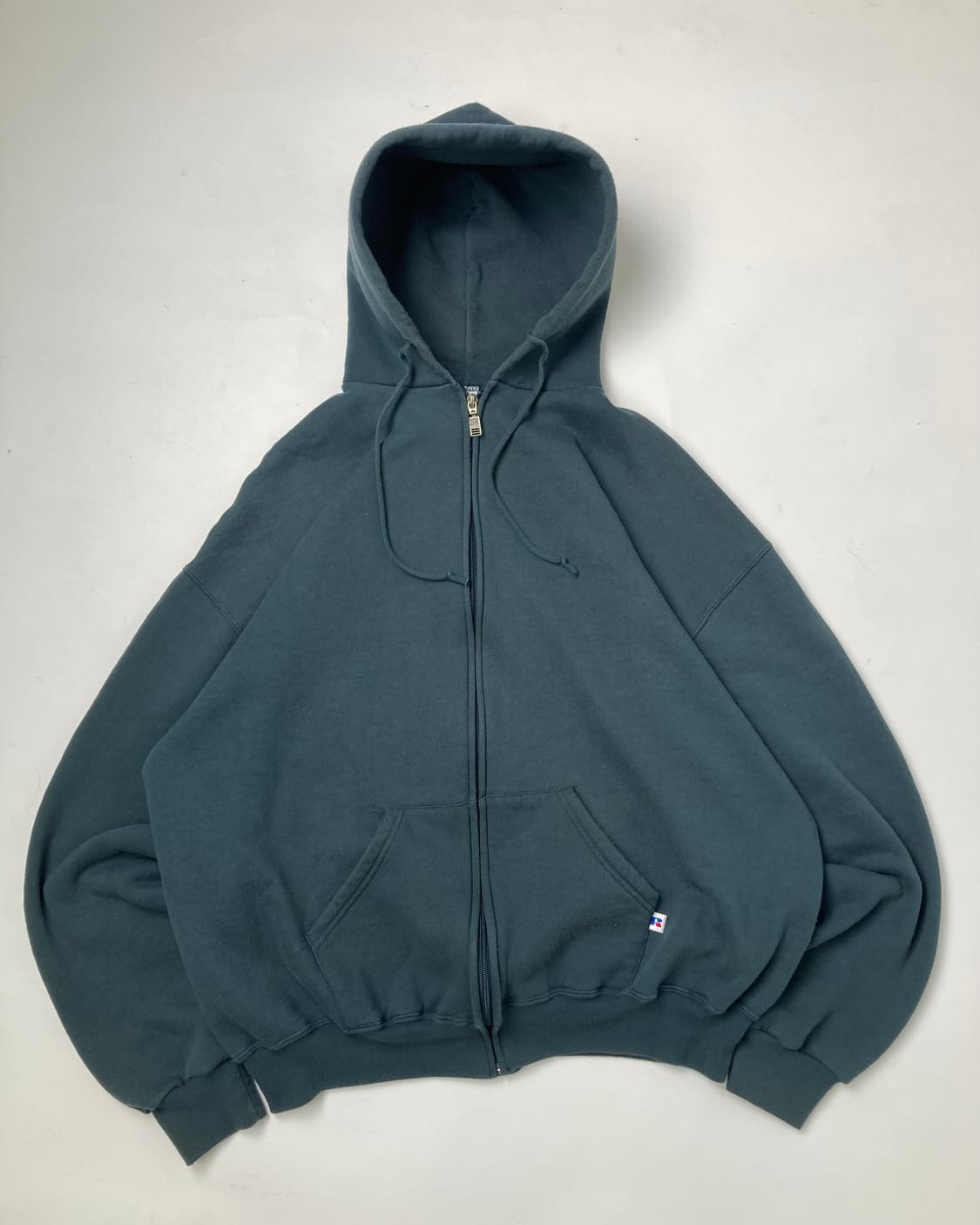 90s Russell Zip Up Hoodie (sage green) 상품이미지1