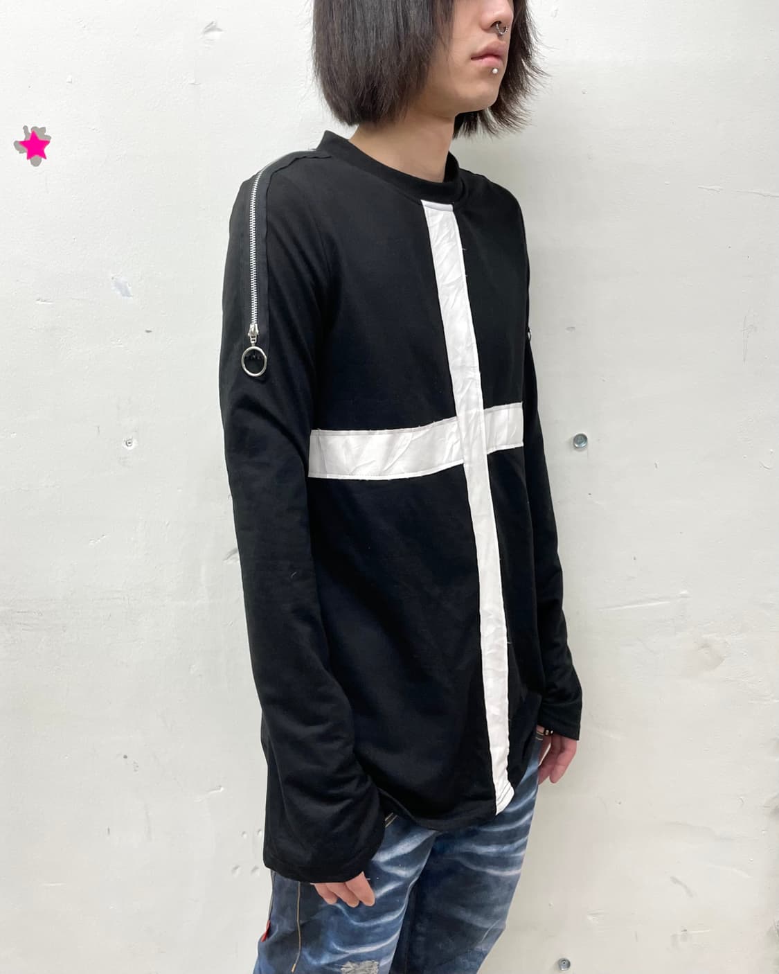 White Cross Leather Long Sleeve  상품이미지4