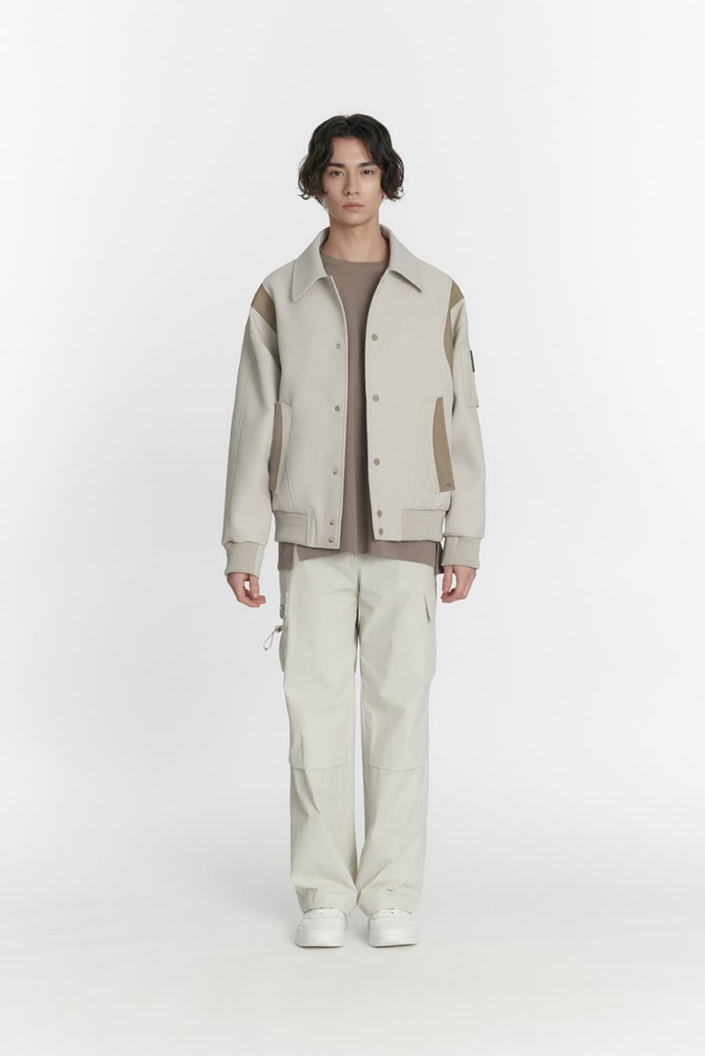 리버클래시 베이지 오버핏 바시티 점퍼 상품이미지9