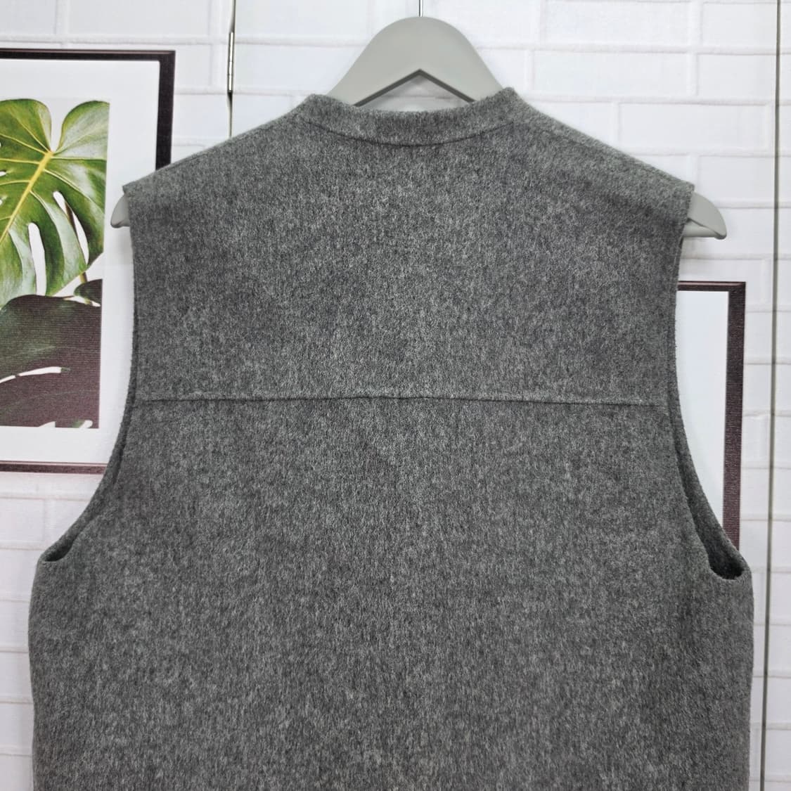 모조에스핀 핸드메이드 모90% 롱 조끼 베스트 55사이즈 새상품급 상품이미지6