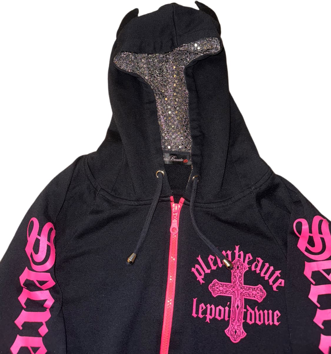 Plein BeauteY2K 갸루 악마 블랙핑크 후드 집업 상품이미지2