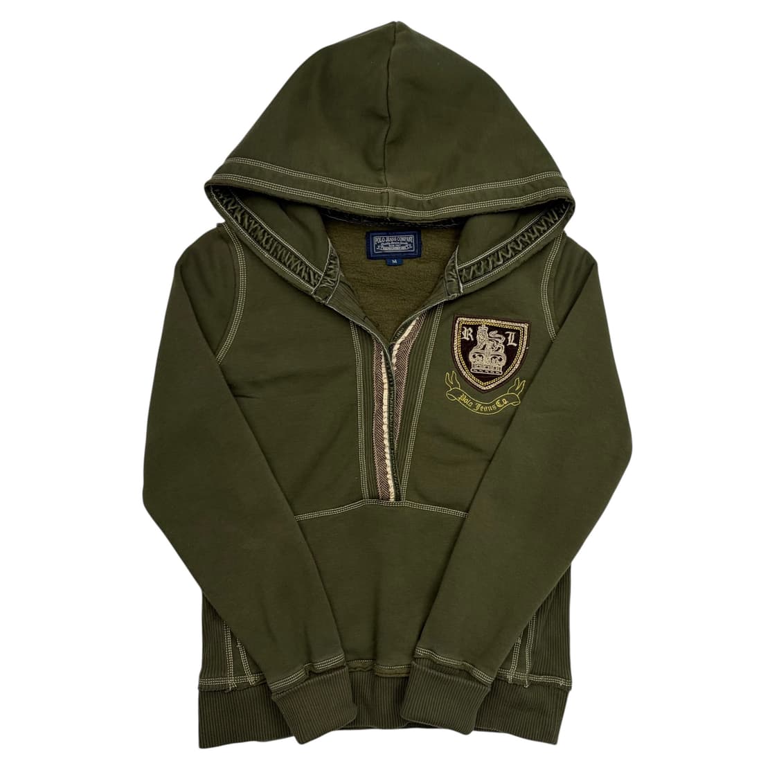 폴로 진스 빈티지 rl패치 로고 카키 후드티 M 상품이미지1