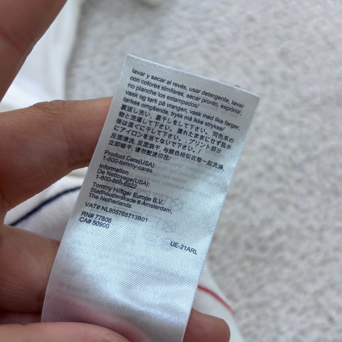 XL 타미힐피거 배색 반팔 카라 티셔츠 0410E 상품이미지4