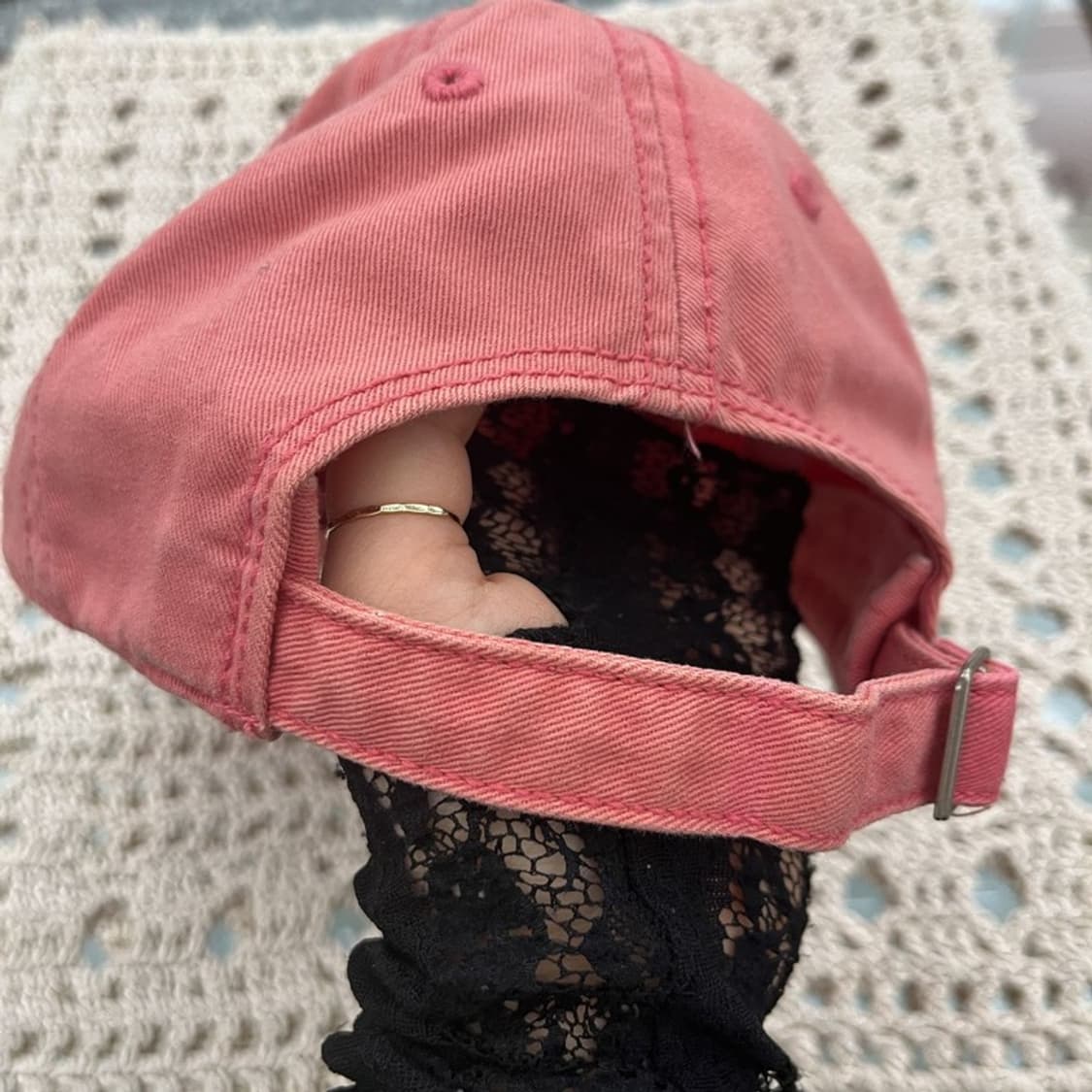 아디다스 빈티지 Y2K 코랄 딸기핑크 볼캡 C10326 상품이미지6