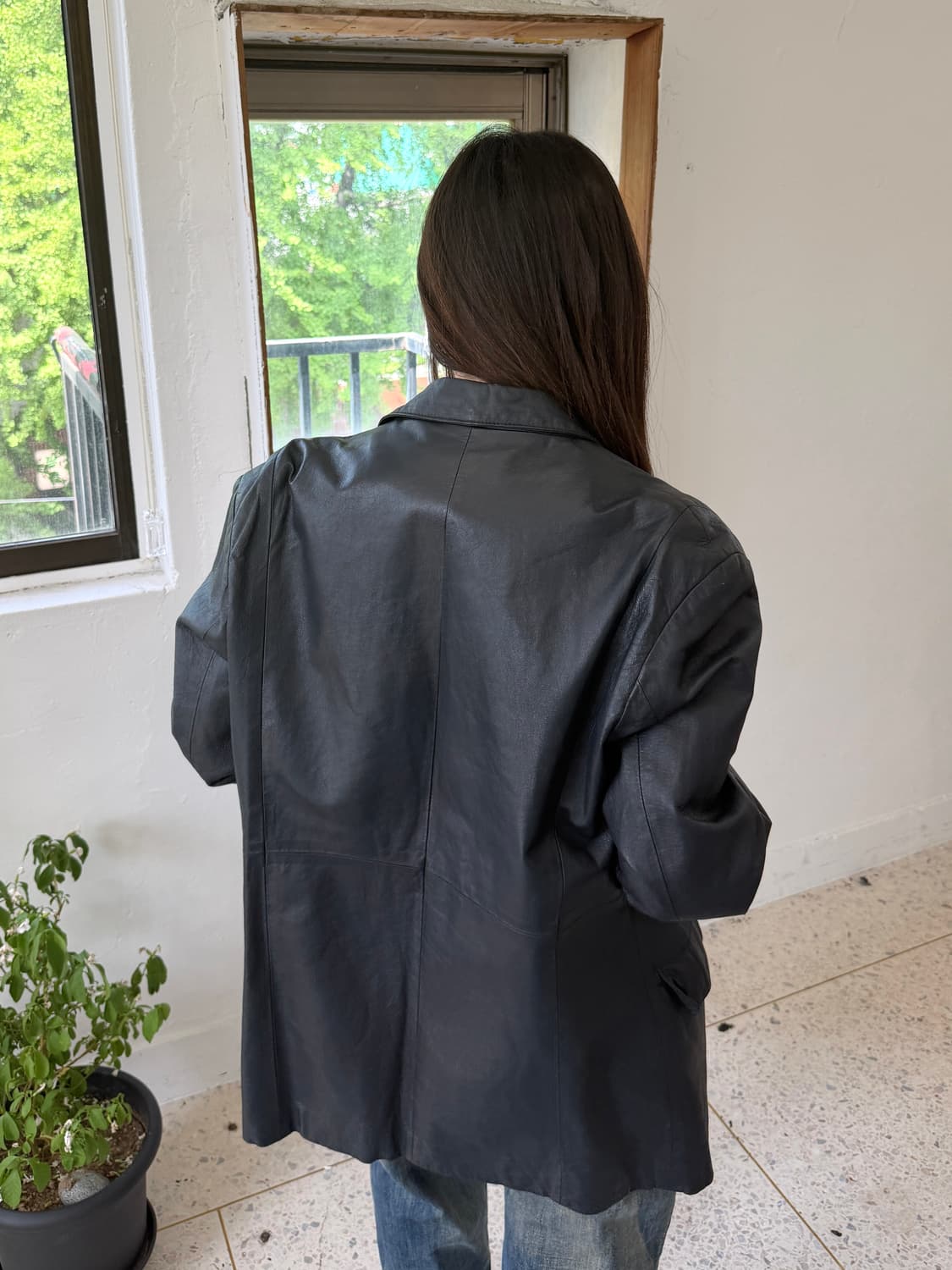 빈티지 레더 블레이저 자켓 상품이미지5