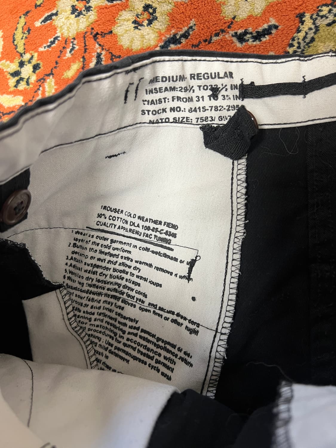  [M] M65 복각 필드 팬츠 블랙 미디움 레귤러 상품이미지4