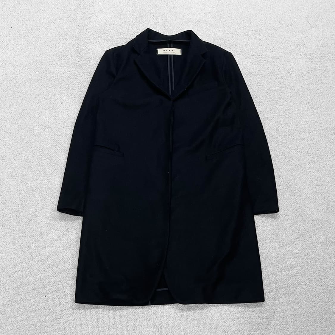 마르니 Marni 캐시미어 클래식 롱 코트 블랙 상품이미지1