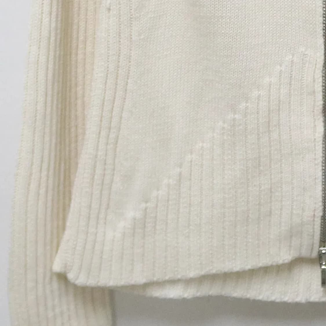 SEIZE 아이보리 터틀넥 울혼방 니트집업 61267 상품이미지6