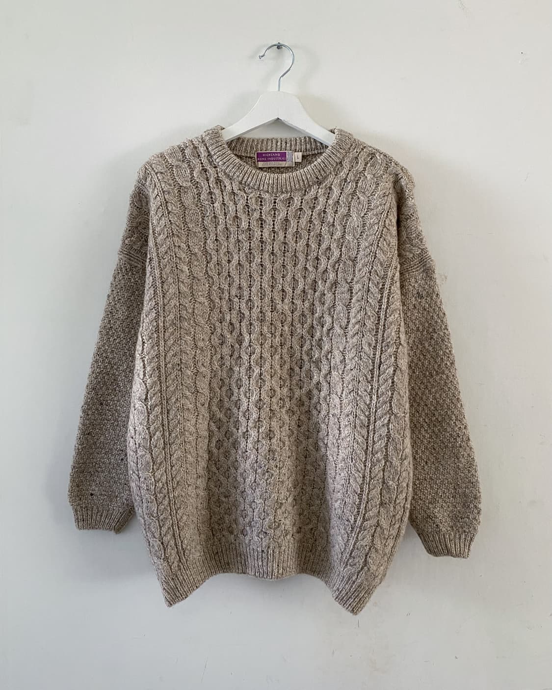 HIGHLAND HOME INDUSTRIES 아란 피셔맨 울 니트 스웨터 상품이미지1