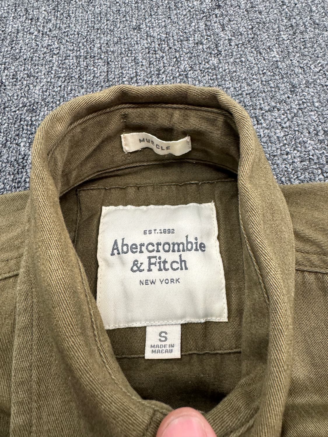S)아베크롬비 빈티지 올리브 사파리 반팔셔츠 상품이미지4