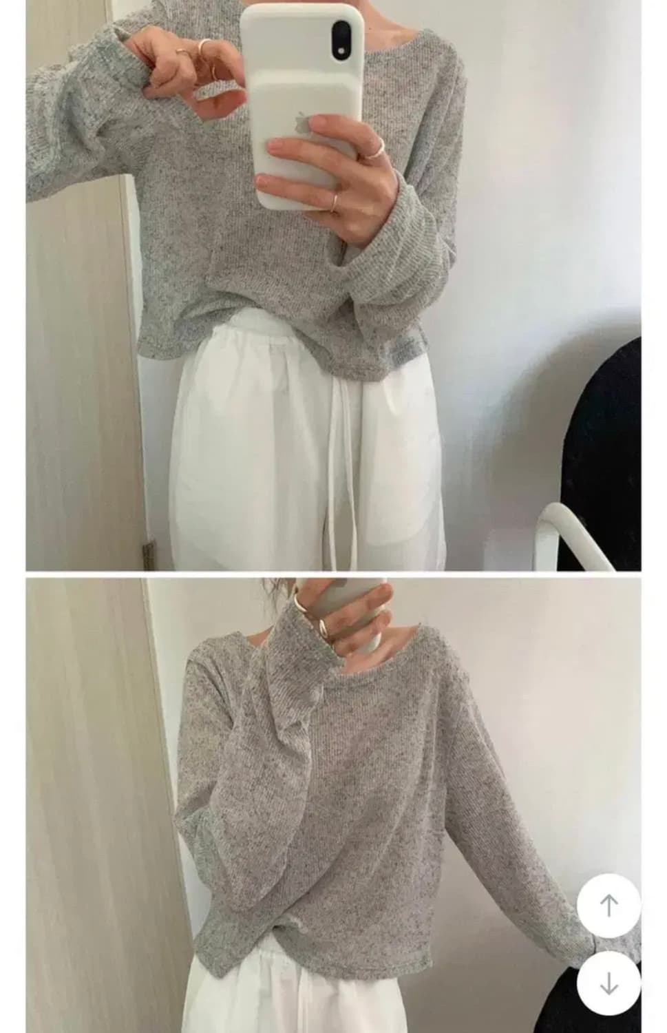 시스루 그레이 티셔츠 상품이미지2