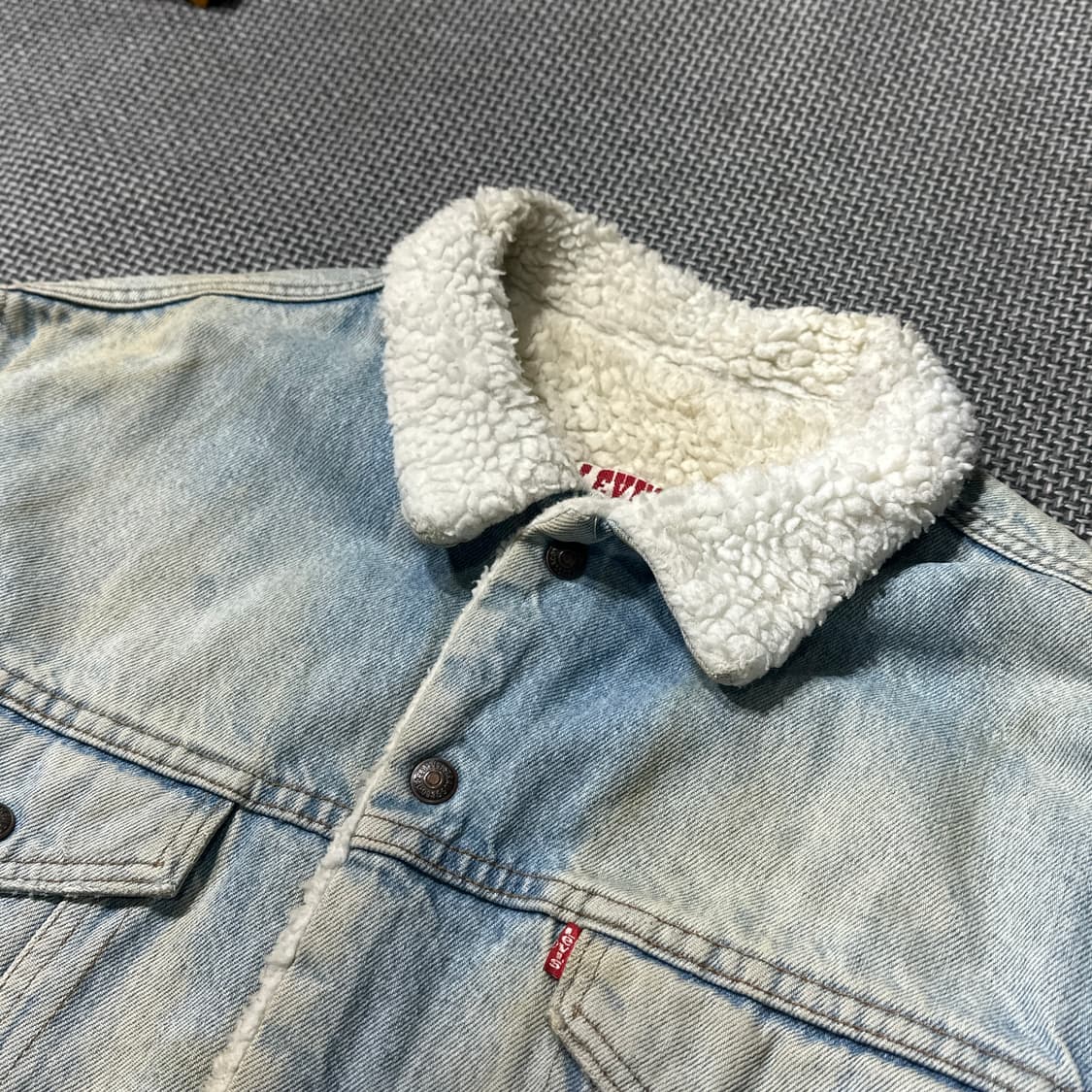 80s USA 리바이스 쉐르파 데님 트럭커 자켓 상품이미지2
