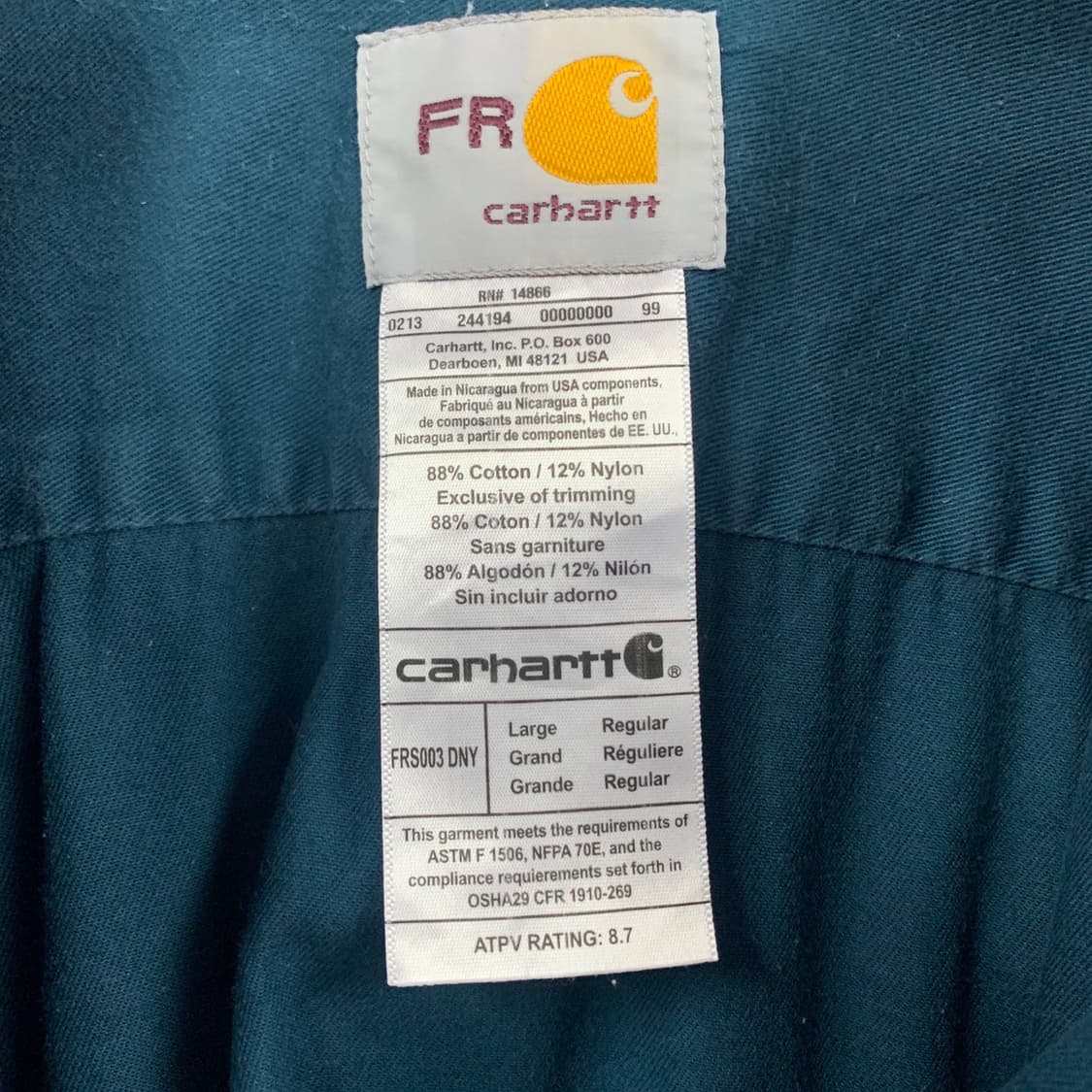 L CARHARTT FR 칼하트 빈티지 포켓 워크 셔츠 상품이미지4