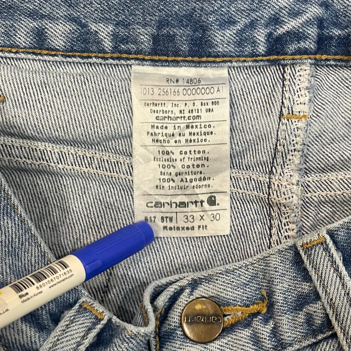 (33) Carhartt 칼하트 데님 쇼츠 반바지 상품이미지7
