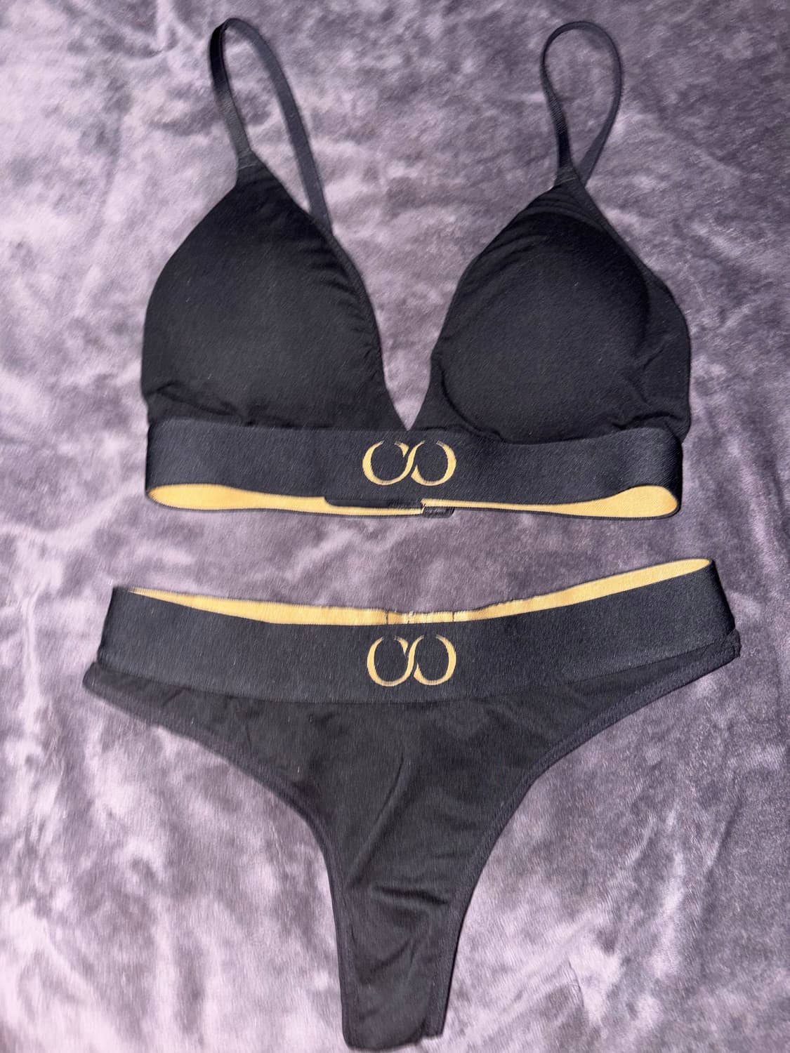 qise 바프용 섹시 고급 블랙 골드 뫼비우스 배색 깔롱 속옷 세 상품이미지1