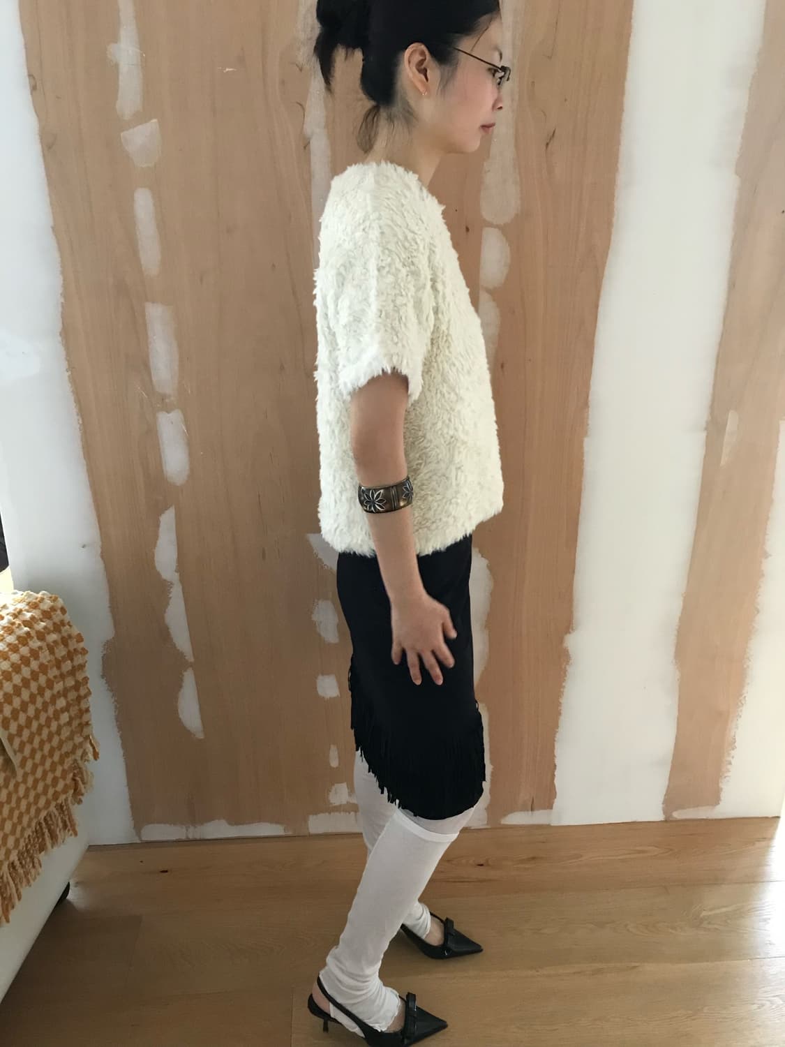 vintage suede tassel skirt (28inch) 상품이미지2