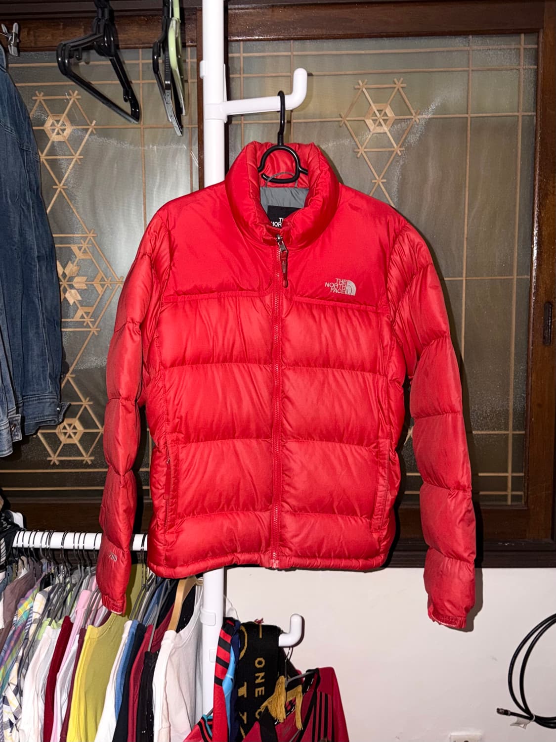 노스페이스 700 눕시 구스다운 패딩 레드 상품이미지1