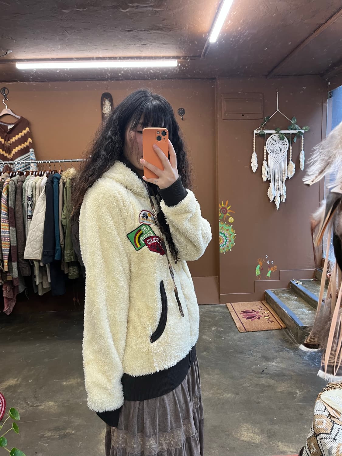 크림아이보리 플리스 후드집업 상품이미지8