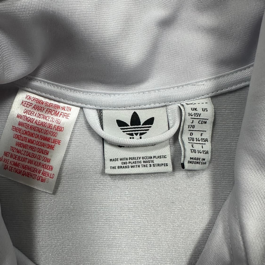 ✨ (바배) 아디다스 그레이 배색 삼선 트랙탑 져지 실측S 상품이미지3