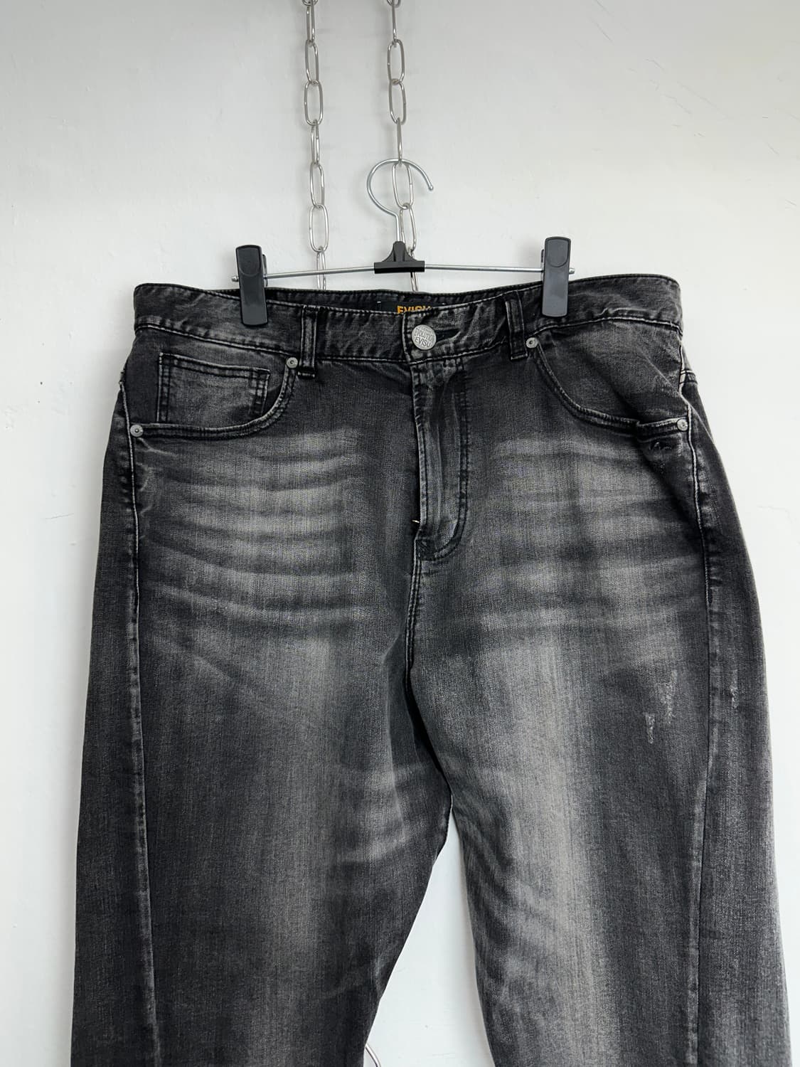 EVISU Black Faded Seagull Graphic Denim  상품이미지6