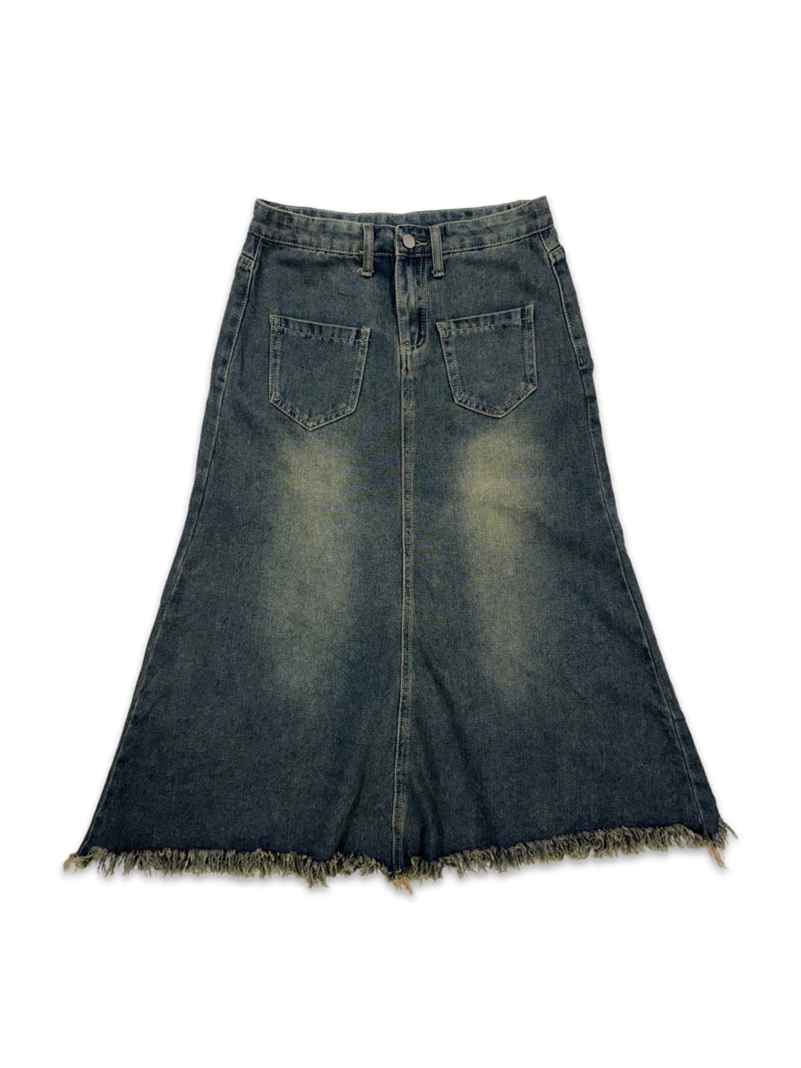 빈티지 워싱 데님 롱 스커트 상품이미지1