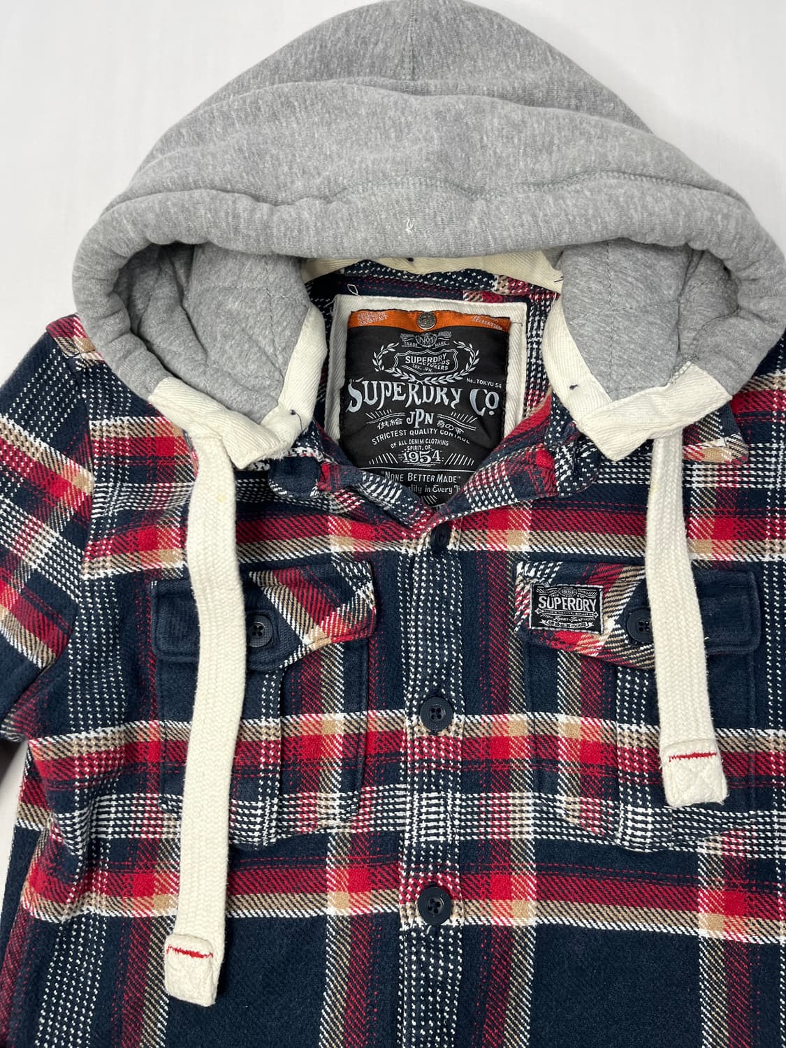 슈퍼드라이 남성 후드 체크 셔츠 상품이미지3