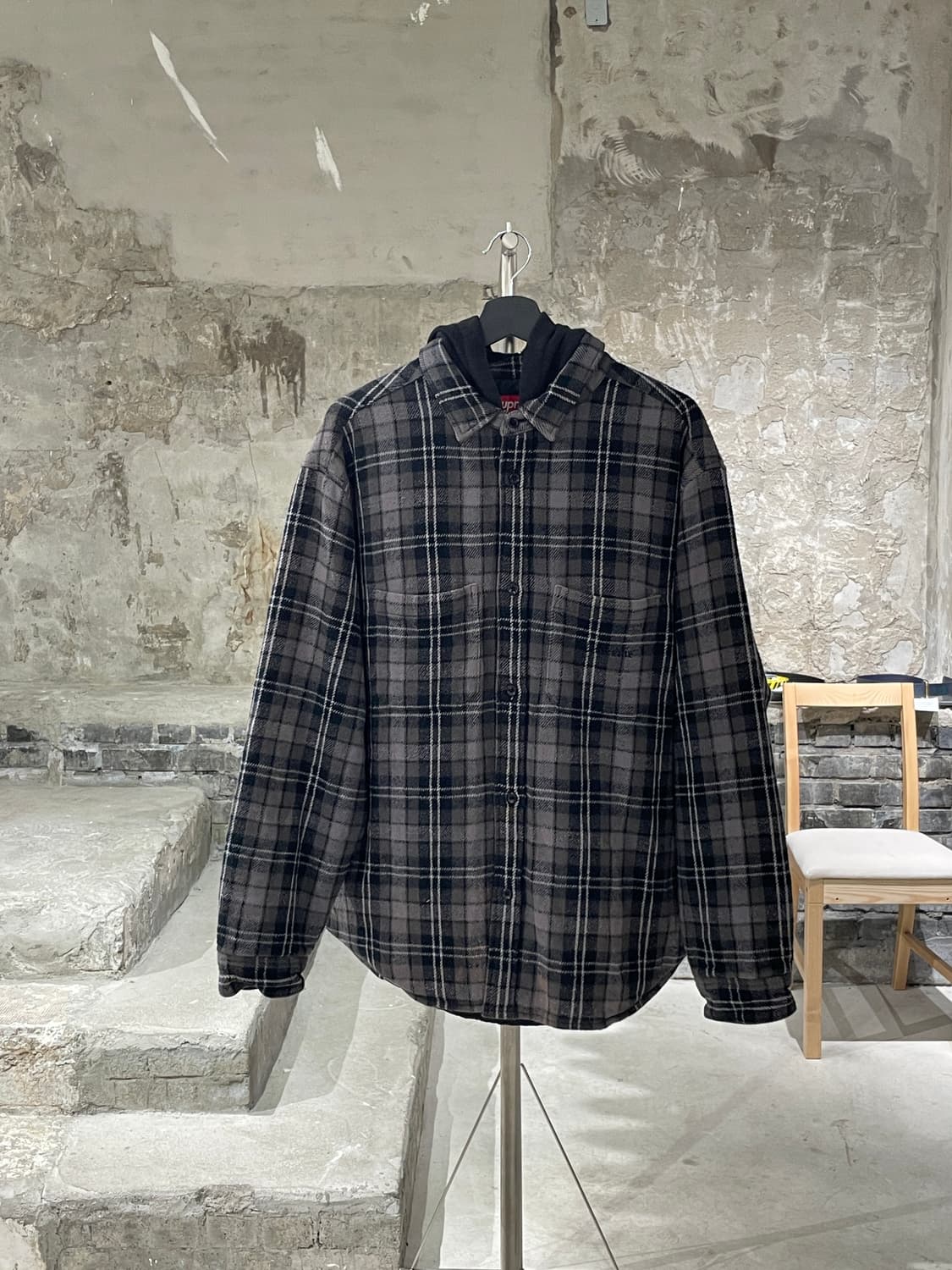 슈프림 23F/W 믹스 타탄 체크 플란넬 후디 셔츠 상품이미지1
