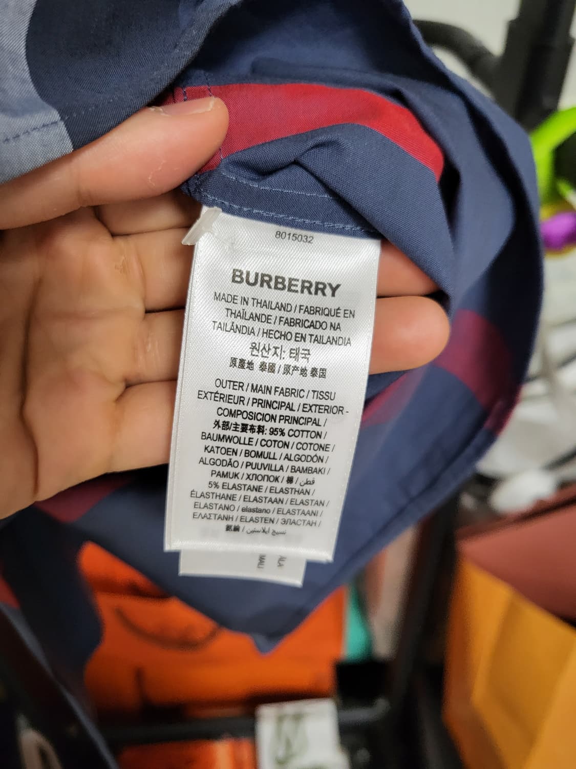 버버리 신형 체크 코튼 포플린 셔츠 L 상품이미지6