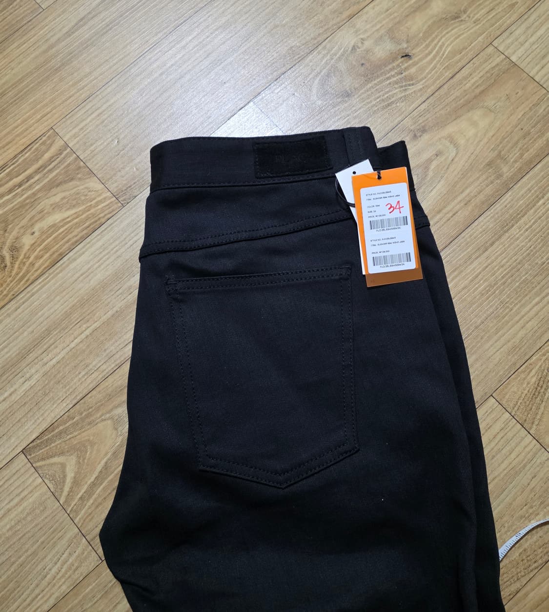 플랙 검정데님 무릎찢청 상품이미지5