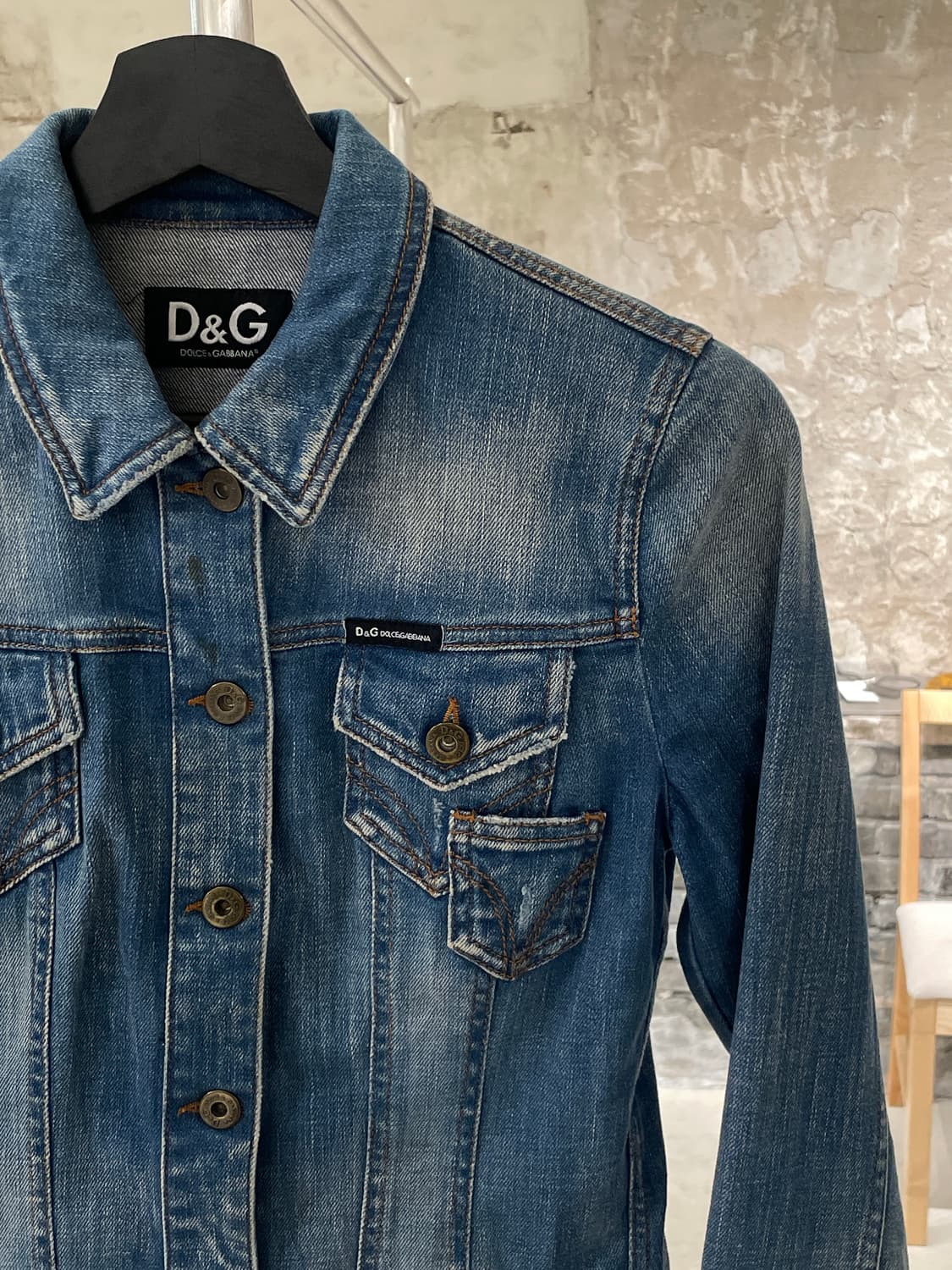 돌체 앤 가바나 중청 크롭 워싱 데님 자켓 상품이미지3