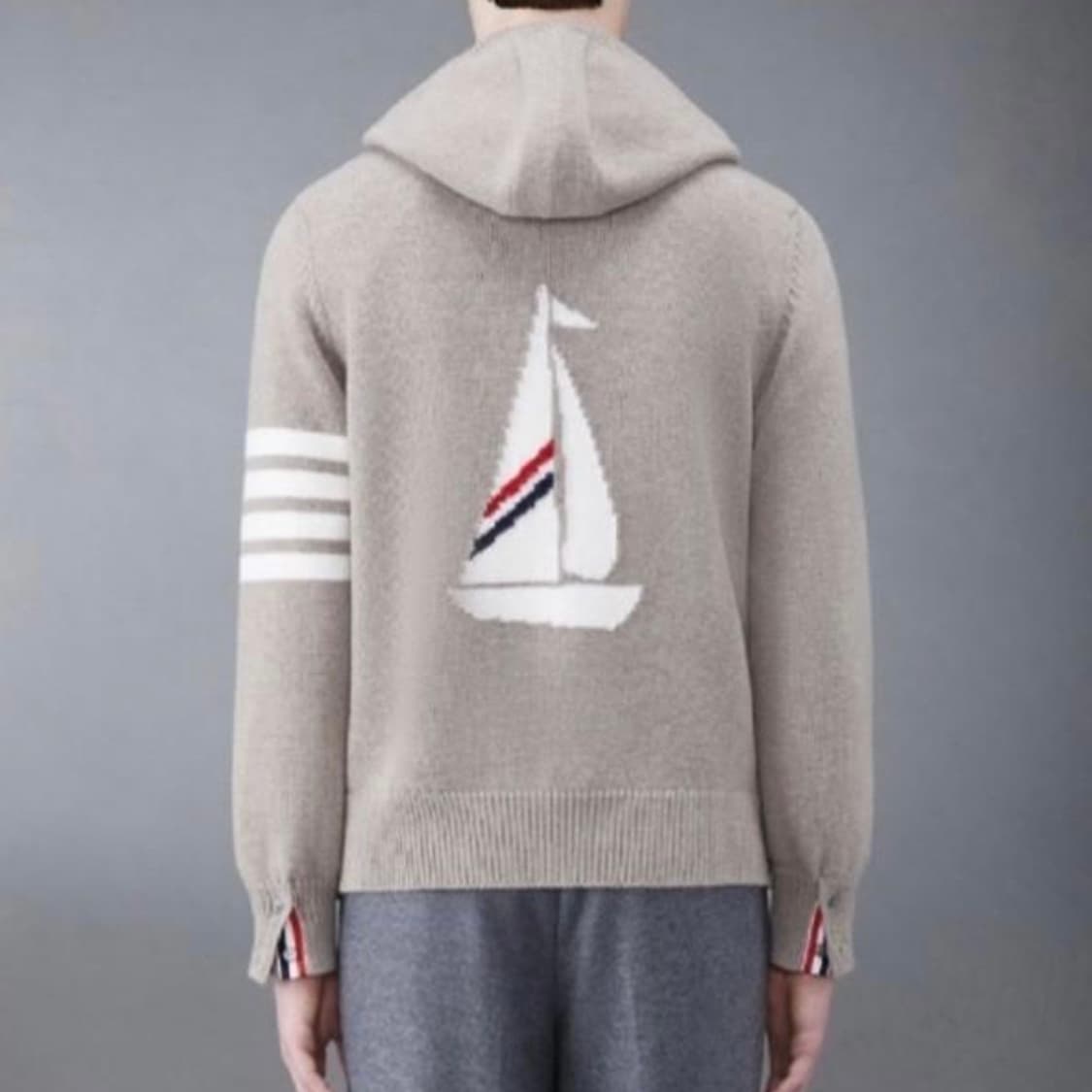 [S+급/4] 톰브라운 세일 보트 인타르시아 니트 후드집업 백화점판 상품이미지7